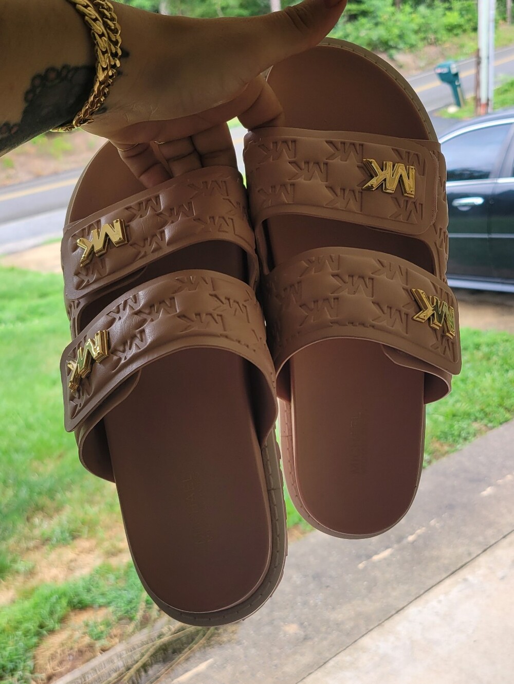 Michael Kors Stark Slide Sandals Blush Rose Pink